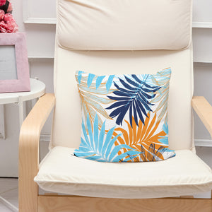 Trendy Summer Cushion Fabric Covers BLUE X ORANGE كحلي مع برتقالي