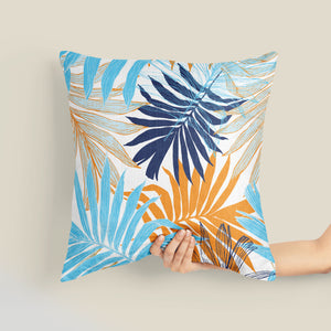 Trendy Summer Cushion Fabric Covers BLUE X ORANGE كحلي مع برتقالي