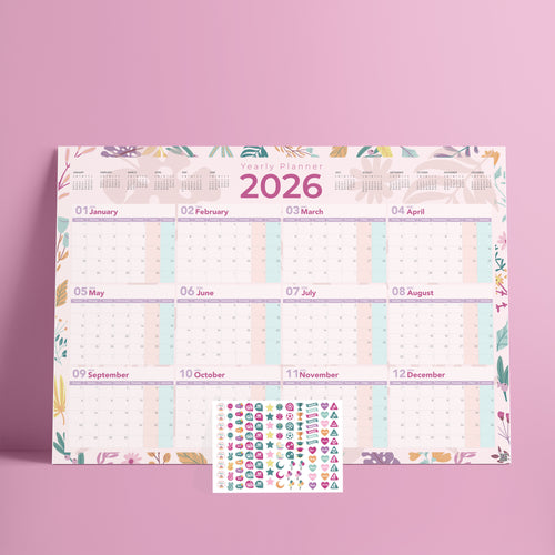 Yearly Planner 2026 Flowers - مخطط سنوي 2026 زهور