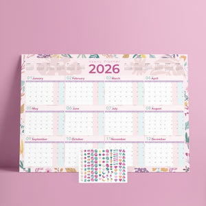 Yearly Planner 2026 Flowers - مخطط سنوي 2026 زهور