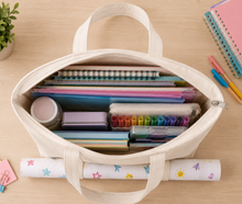 School Supply Delivery Tote Bag with Zipper & Poster Roll Holder شنطة تسليم مستلزمات المدرسة بسوستة وحامل رول اللوحات