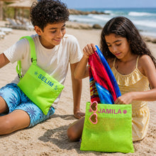 Boys Beach Bag Neon green  - شنطة بحر اولادي أخضر