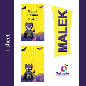 School Labels Package_Batman