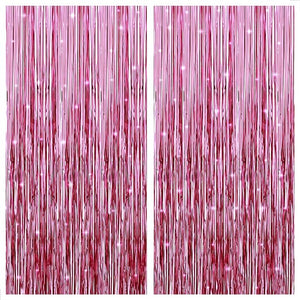 Birthday Backdrop with Glittering Tassels Pink color - خلفية عيد الميلاد شراشيب لامعة لون وردي