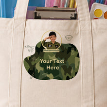 School Supply Delivery Tote Bag with Zipper & Poster Roll Holder شنطة تسليم مستلزمات المدرسة بسوستة وحامل رول اللوحات