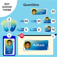 School Labels Package_ Avatar Boy
