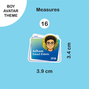 School Labels Package_ Avatar Boy