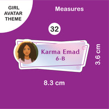 School Labels Package_ Avatar Girl