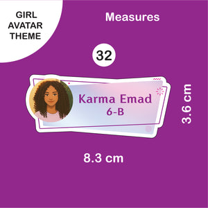 School Labels Package_ Avatar Girl