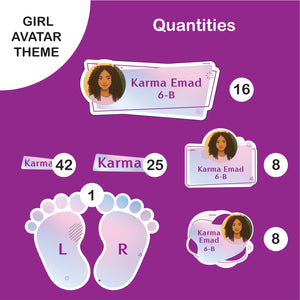School Labels Mini Package_ Avatar Girl