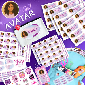 School Labels Package_ Avatar Girl