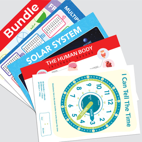 Basics Posters Bundle Green Clock _ مجموعة الأساسيات مع ساعة خضراء
