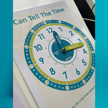 Telling Time Learning Clock - Green - ساعة تعليمية لمعرفة الوقت - باللون الأخضر