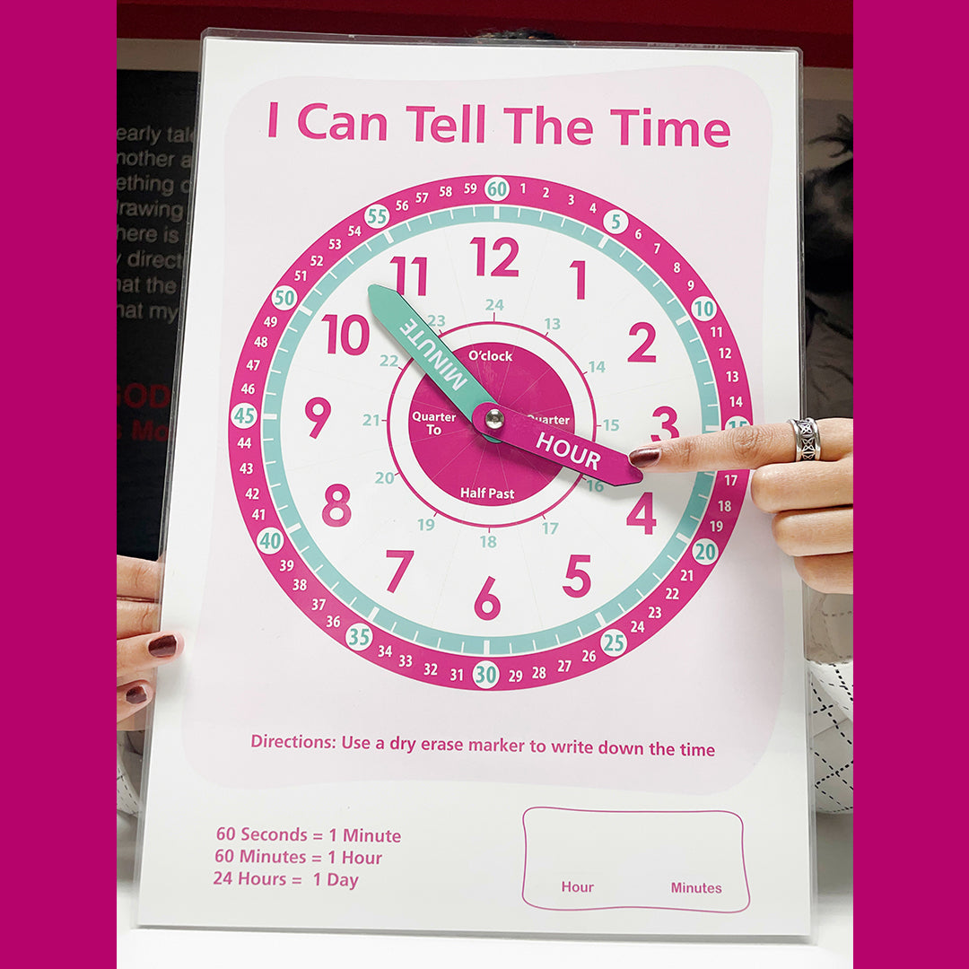 Telling Time Learning Clock Pink Telling time learning clock pink