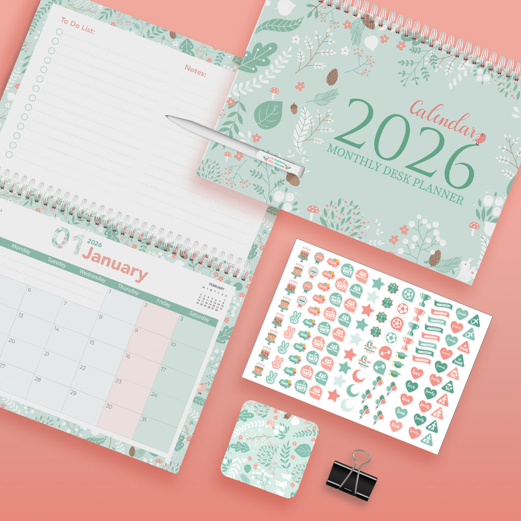 Monthly desk planner Autumn - مخطط مكتب شهري خريف