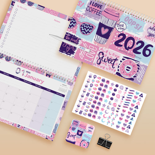 Monthly desk planner Donuts - مخطط مكتب شهري دونتس