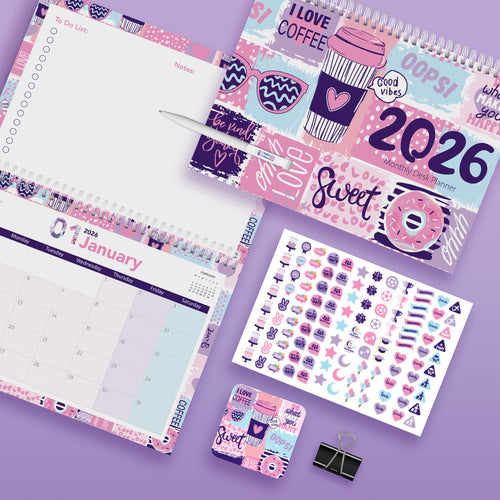 Monthly desk planner Donuts - مخطط مكتب شهري دونتس