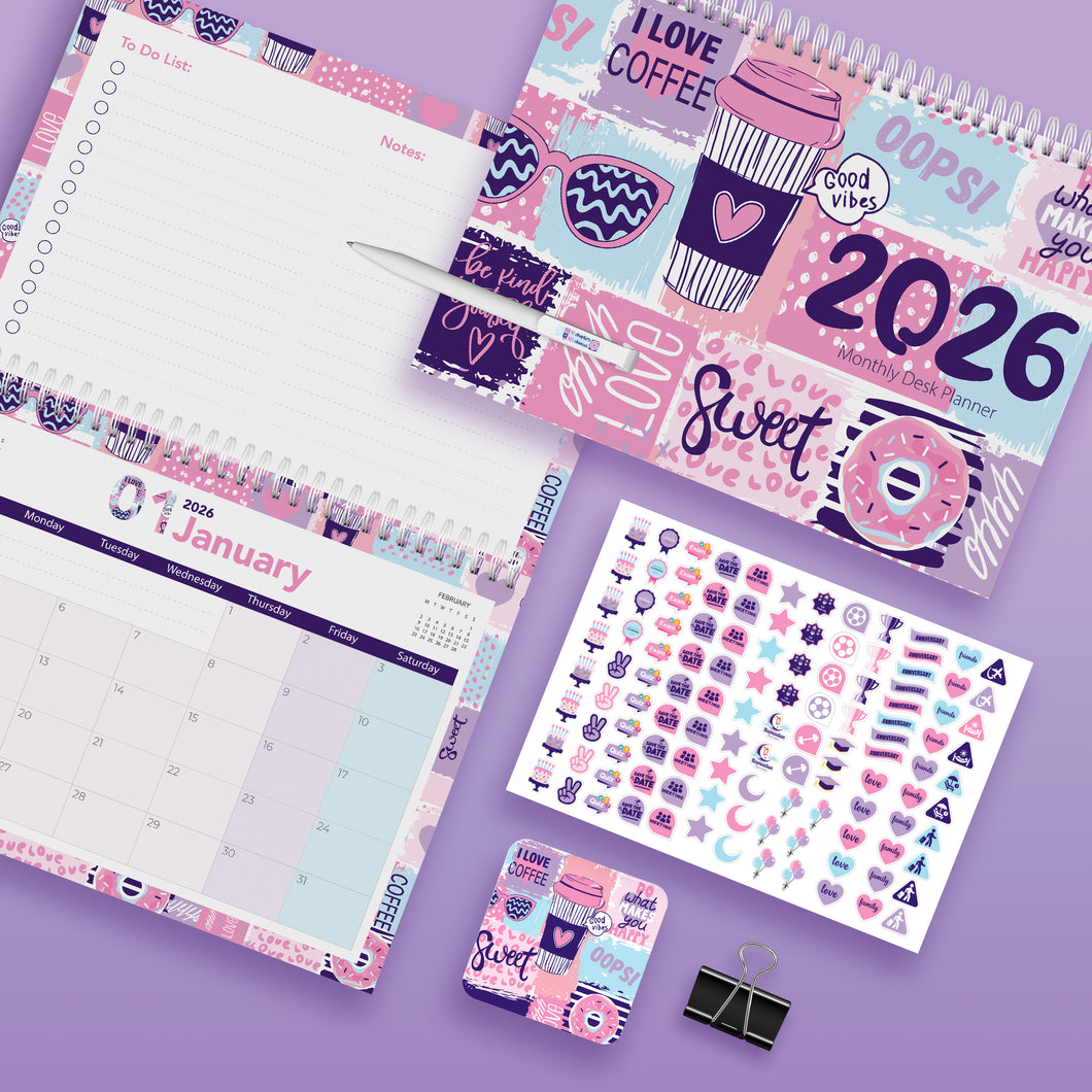 Monthly desk planner Donuts - مخطط مكتب شهري دونتس