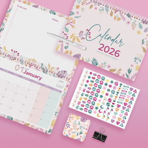 Monthly desk planner Flowers - مخطط مكتب شهري زهور