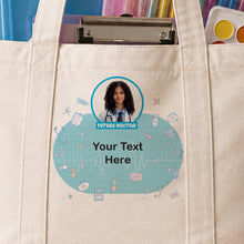 School Supply Delivery Tote Bag with Zipper & Poster Roll Holder شنطة تسليم مستلزمات المدرسة بسوستة وحامل رول اللوحات