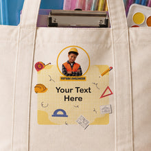 School Supply Delivery Tote Bag with Zipper & Poster Roll Holder شنطة تسليم مستلزمات المدرسة بسوستة وحامل رول اللوحات