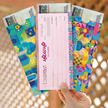 Eid Money Cheque Envelopes /Set of 6  - أظرف عيدية على شكل شيك بنكي/ مجموعة من ٦