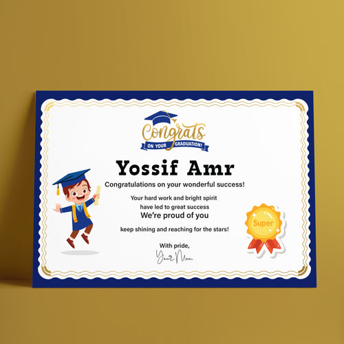 Certificate of success boys - شهادة تقدير الانجاز الدراسي أولادي