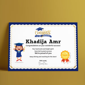Certificate of success girly - شهادة تقدير الانجاز الدراسي بناتي