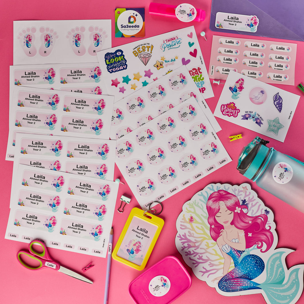 School Labels Package_Mermaid