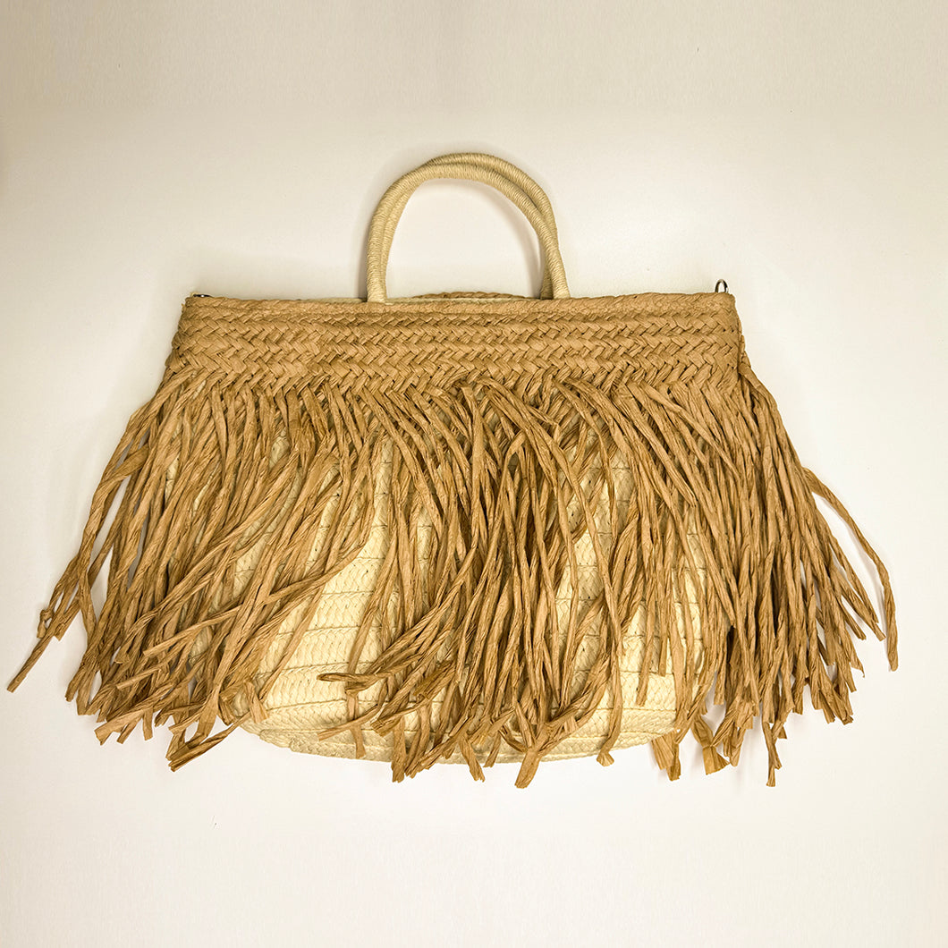 Boho Chic Summer Bag-  حقيبة صيفية بتصميم بوهو لون غامق