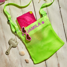 Girly Beach Bag Neon green  - شنطة بحر بناتي أخضر