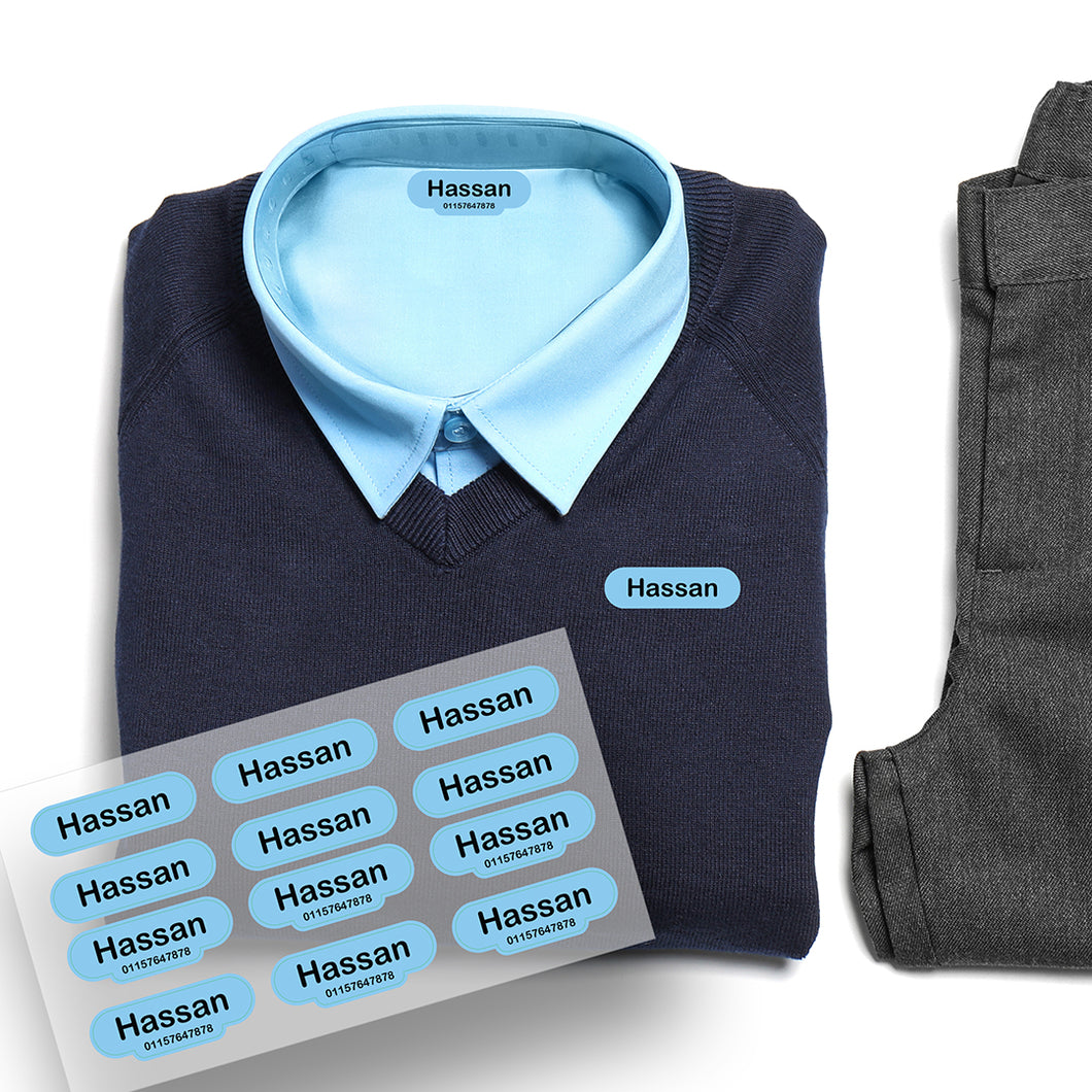 Iron Labels light blue - ليبل ملابس لبني