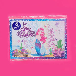 Birthday Disposable Placemats set of 12 Mermaid theme - مجموعة من ١٢ مفرش ورق فردي للإستخدام مرة واحدة في أعياد الميلاد بتصميم ميرميد