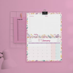 Monthly desk planner Flowers - مخطط مكتب شهري زهور