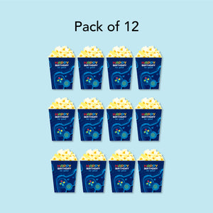 Birthday Popcorn Paper Cups Qty of 12 Gamer theme  - مجموعة من ١٢ كوب ورقي لفشار عيد الميلاد تصميم جيمر