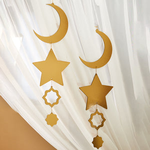 Set of 2 Ramadan Hanging Bunting مجموعة من ٢ زينة معلقة هلال و نجمة