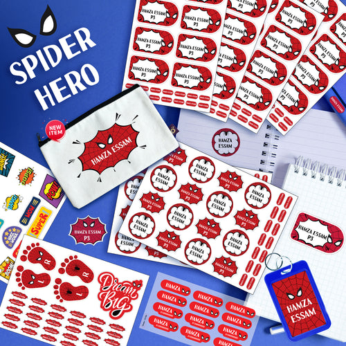School Labels Package_ Spider Hero