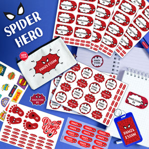 School Labels Package_ Spider Hero