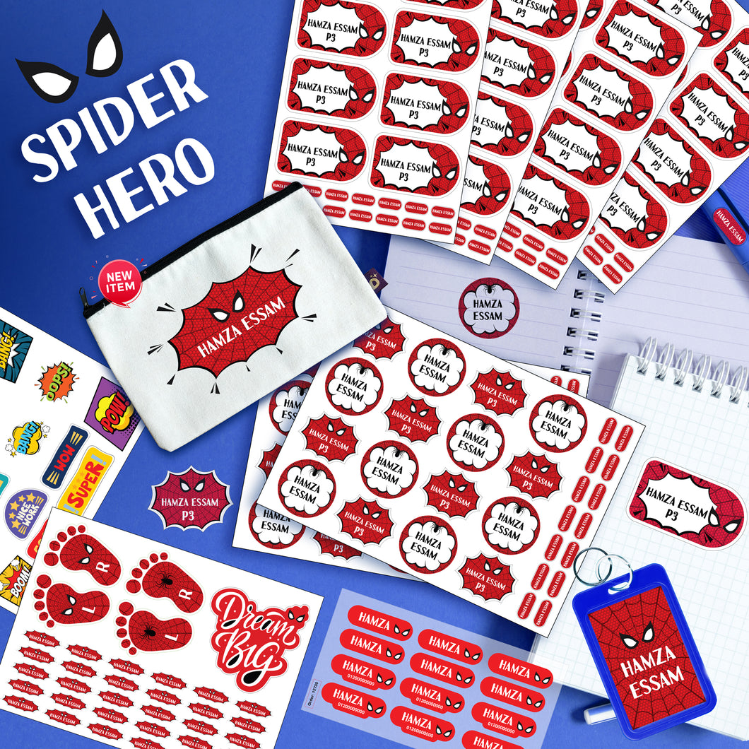 School Labels Package_ Spider Hero