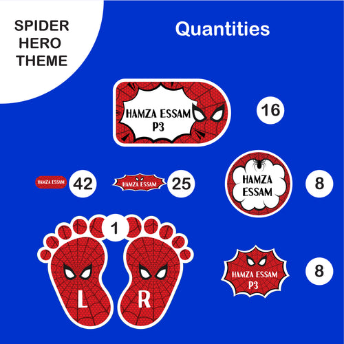 School Labels Mini Package_ Spider Hero