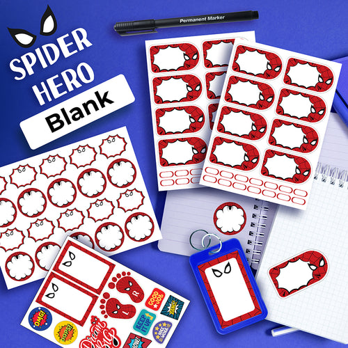 Blank School Labels _ Spider Hero