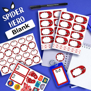 Blank School Labels _ Spider Hero