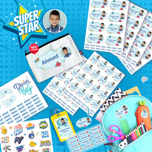 School Labels Package_ Super Star Boy