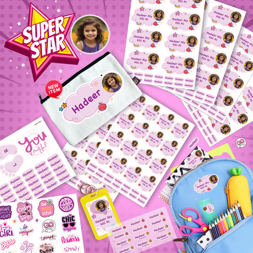 School Labels Package_ Super Star Girl