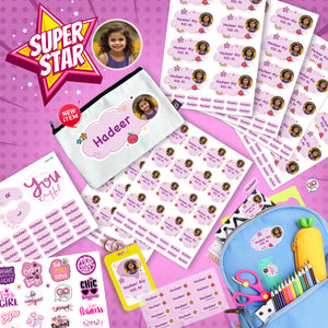 School Labels Package_ Super Star Girl