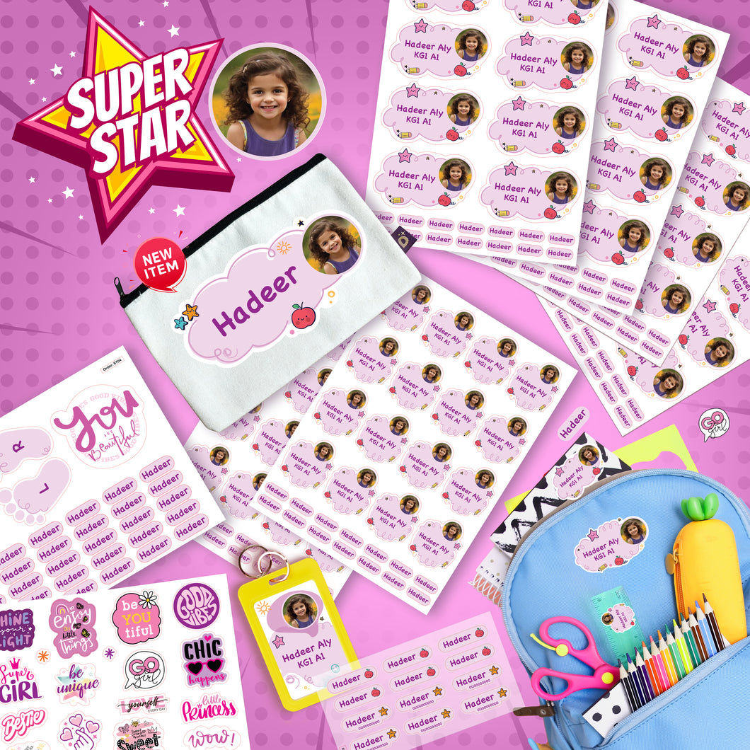 School Labels Package_ Super Star Girl