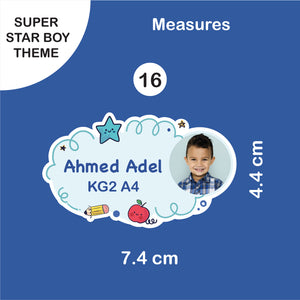 School Labels Package_ Super Star Boy