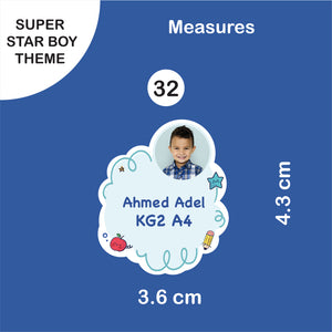 School Labels Package_ Super Star Boy