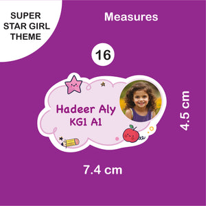 School Labels Package_ Super Star Girl
