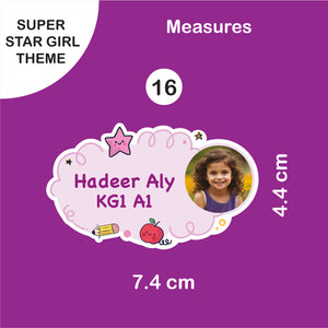 School Labels Package_ Super Star Girl